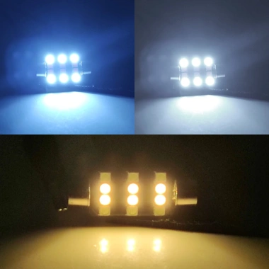 Bóng đèn LED ba màu T10 C5W/W5W 31‑41mm, tiết kiệm năng lượng, sáng mạnh, giá ưu đãi 10