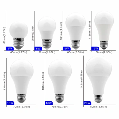 Bóng đèn LED DSELCHUN E27/E14 3-20W AC 220-240V trắng lạnh và ấm - 11.594 VND 3