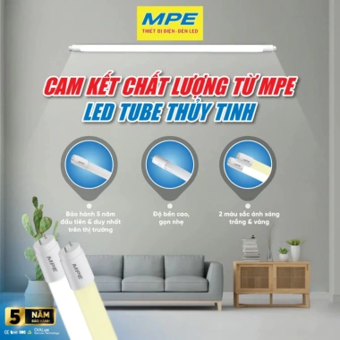 Bóng đèn LED MPE 28W 1m2 ánh sáng trắng, tiết kiệm năng lượng, bảo hành 2 năm