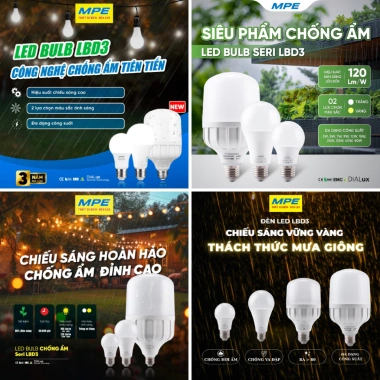 Bóng đèn LED MPE 3W 5W 7W 9W 12W 15W chính hãng, tiết kiệm điện, giá 23.738 9
