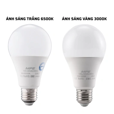 Bóng đèn LED MPE chống ẩm LBL2 9W - Trắng 6.500K, Vàng 3.000K, tiết kiệm, giảm giá 41.798 VND