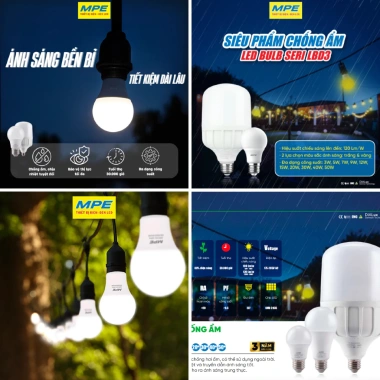Bóng đèn LED MPE E27 3W‑15W sáng trắng hoặc vàng, tiết kiệm điện, giảm giá 20% chỉ 23.738 VND 8