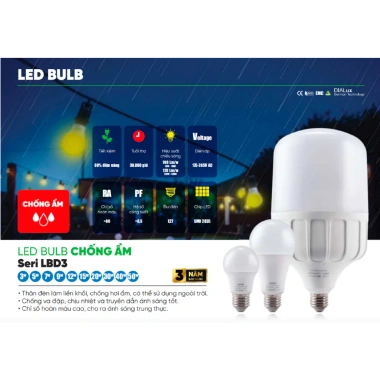 Bóng Đèn Led MPE E27 Ánh Sáng Trắng/Vàng 3-15W, Chính Hãng, Bảo Hành 24 Tháng