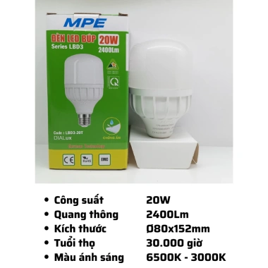 Bóng đèn LED MPE trụ 20-50W ánh sáng trắng, tiết kiệm, giá 80.896₫ 7