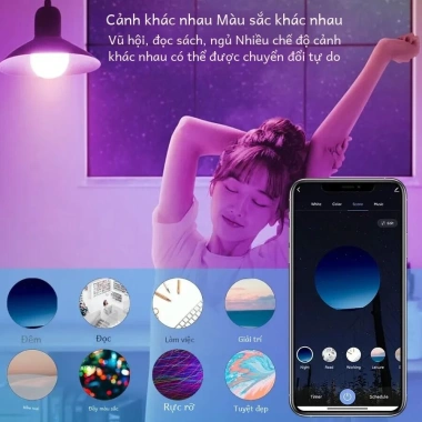 Bóng đèn LED RGB 9W/10W 220V điều chỉnh độ sáng, đổi màu, giá 40.109 VND 8