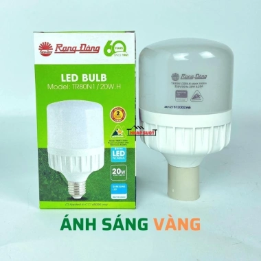 Bóng đèn LED trụ Rạng Đông 20-80W, trắng/vàng, bảo hành 24 tháng, chỉ 99.100₫