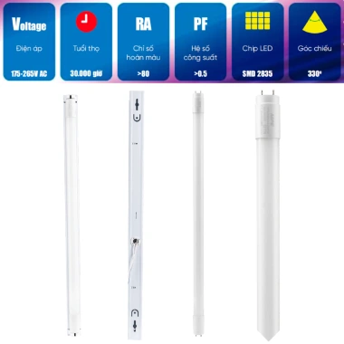 Bóng Đèn LED Tuýp 1m2 28W MPE Ánh Sáng Trắng Tube Thủy Tinh - Giao Hỏa Tốc SG