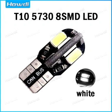 Bóng đèn LED W5W T10 Canbus 5.730 8SMD 12V 6.000K 194/168 - Đèn nội thất ô tô 12.474 VND
