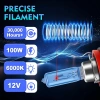 Bóng đèn pha Halogen 100W 6.000K 20.000LM Siêu Trắng Plug‑N‑Play Canbus cho KIA Sorento UM 2.016‑2.023 – Độ sáng 800% 7