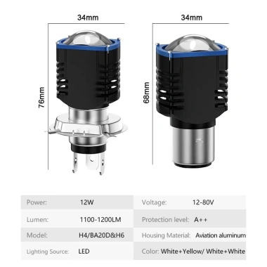 Bóng đèn pha LED xe máy EHES H4 H6 BA20D - Độ sáng cao, tiết kiệm, giá 92.543đ