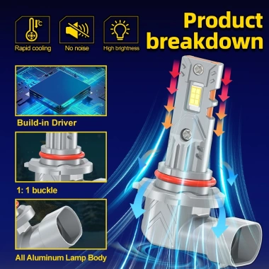 Bóng Đèn Pha Ô Tô 100W 6.000K 800% 20.000LM Plug‑Play Canbus cho Mitsubishi Outlander 2.007‑2.012 - Giá 750k 2