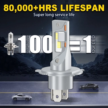 Bóng Đèn Pha Ô Tô 6.000K 800% Độ Sáng 100W 20.000LM Canbus cho Toyota Fortuner Gen1 2.005-2.011 - Chùm Cao Thấp, Không Lỗi 2