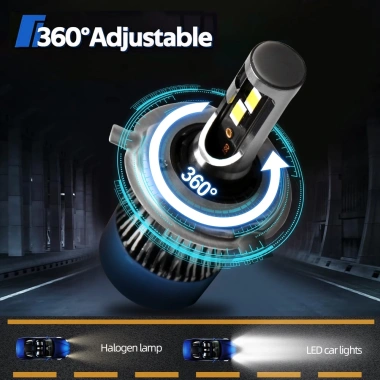 Bóng đèn pha Toyota Vios 6.000K 110W 15.000LM Plug-N-Play Canbus Không lỗi Hi-Lo Beam 5