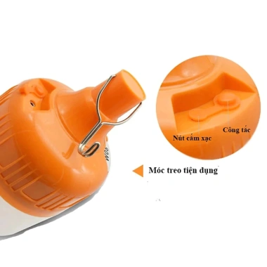 Bóng Đèn Tích Điện 100-200W Siêu Sáng, Tiện Lợi, Gọn Nhẹ, Cao Cấp kèm Dây Sạc