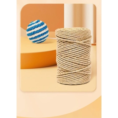 Bóng Đồ Chơi Mèo Chống Cắn, Dây Thắt Nút Sisal, Tự Phục Hồi Đa Màu – Bền, Giảm Nhàm Chán 8