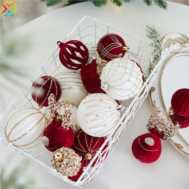 Bóng Giáng Sinh Nhựa Đỏ - Đựng Rượu Vang, Mặt Dây Chuyền Thanh Lịch, Trang Trí