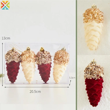 Bóng Giáng Sinh Nhựa Đỏ - Đựng Rượu Vang, Mặt Dây Chuyền Thanh Lịch, Trang Trí