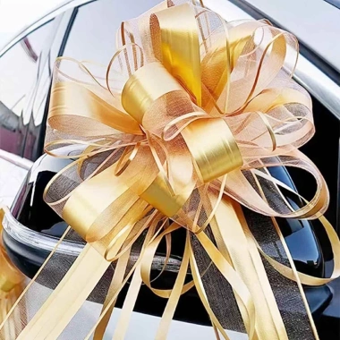 Bông hoa tú cầu 10 bông, nơ ruy băng viền voan size đại - Đám cưới, lễ tết, giỏ quà GIOVA 5