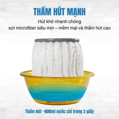 Bông lau nhà 360 độ Areti chất 100% cotton, thay thế mọi cây lau, giá 9.000đ 7 Bông lau nhà 360 độ Areti chất 100% cotton, thay thế mọi cây lau, giá 9.000đ 7
