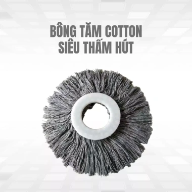 Bông lau nhà 360 độ Areti chất 100% cotton, thay thế mọi cây lau, giá 9.000đ