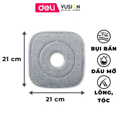 Bông lau nhà Deli thay thế bộ cây lau, tách nước bẩn, loại vuông và tròn, giảm giá 29.000đ (giá gốc 37.700đ) 2 Bông lau nhà Deli thay thế bộ cây lau, tách nước bẩn, loại vuông và tròn, giảm giá 29.000đ (giá gốc 37.700đ) 2
