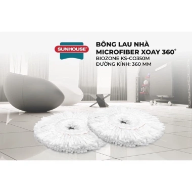 Bông Lau Nha Microfiber Xoay 360 Sunhouse KS-CO350M - Thấm Nhanh, Ưu Đãi 39.000₫ 5