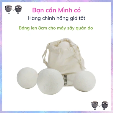Bóng len sấy quần áo 8cm cao cấp mềm mại hút ẩm giảm mùi hôi giảm tĩnh điện - 38.000 VND