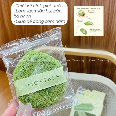 Bông Mút Rửa Mặt Bọt Biển AMORTALS 1/3 Miếng Tạo bọt sạch da, Giá 46.800 VND 3