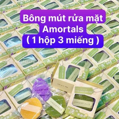 Bông Mút Rửa Mặt Bọt Biển AMORTALS 1/3 Miếng Tạo bọt sạch da, Giá 46.800 VND 4
