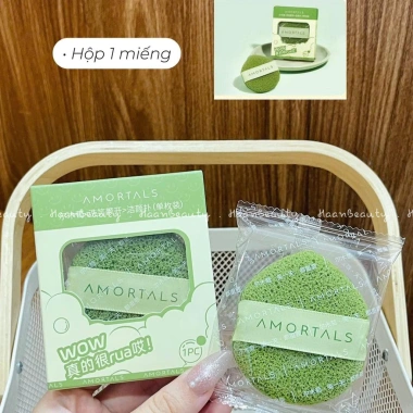 Bông Mút Rửa Mặt Bọt Biển AMORTALS 1/3 Miếng Tạo bọt sạch da, Giá 46.800 VND 10