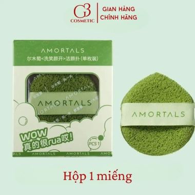 Bông mút rửa mặt bọt biển AMORTALS hình giọt nước làm sạch da mặt, giá 38.900₫