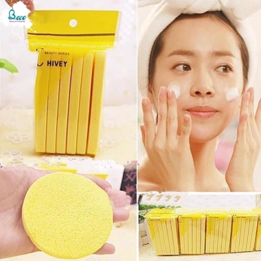 Bông Mút Rửa Mặt Chivey - Bọt Biển Nở, Làm Sạch Sâu, Tái Sử Dụng, Giá 19.000đ