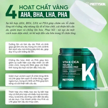 Bông Nước Hoa Hồng Toner Pad Vita K - Cica Peeling & Prettyskin, giá ưu đãi 450k