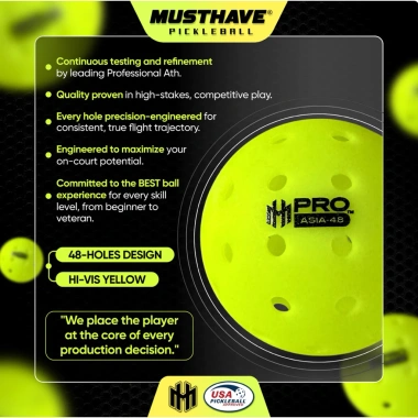 Bóng Pickleball Limited Edition 48 Lỗ PRO ASIA-48 - Tốc Độ Cao, Độ Chính Xác Tuyệt Đối, USAPA Certified - Giá 74.000₫ 5