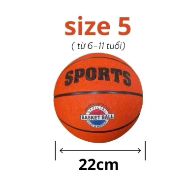 Bóng rổ size 3-7 chất liệu an toàn, banh rổ tập luyện thi đấu, tặng kim bơm + túi lưới 4