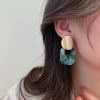 Bông tai acrylic hình học kim cương họa tiết gạch - thiết kế cao cấp cho phụ nữ 3
