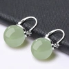 Bông tai bạc Hetian Jade 2.025 phong cách dân tộc retro Trung Quốc, hạt tròn thanh lịch, đá ngọc băng - Giá chỉ 399.773₫ 4