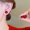 Bông tai bạc kim đỏ hai cánh trái tim ngọt ngào, thoáng mát cho nữ - Giá ưu đãi 29.140₫