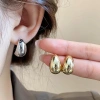 Bông tai bạc kim loại hình bầu dục giọt nước - Cá tính cho nữ, giá 33.840₫
