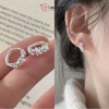 Bông tai bạc nữ CHY SILVER dạng bấm 3 bông hoa tiểu thư nhẹ nhàng, bạc thật