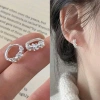 Bông tai bạc nữ CHY SILVER dạng bấm 3 bông hoa tiểu thư nhẹ nhàng, bạc thật 2