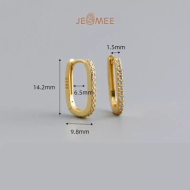 Bông tai bạc nữ Danty Jesmee dáng chữ U 925 – Khuyên tai thanh lịch, giá 359.000₫ 4