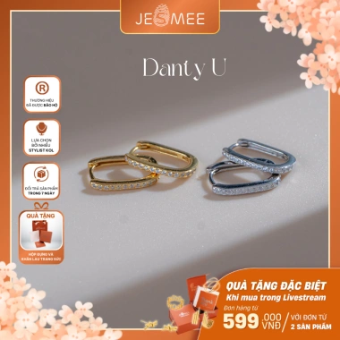 Bông tai bạc nữ Danty Jesmee dáng chữ U 925 – Khuyên tai thanh lịch, giá 359.000₫ 9