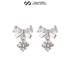 Bông tai bạc nữ KYDOPAL nơ thắt cánh, đá giọt nước, thiết kế sang trọng - Giá 725.000 VND