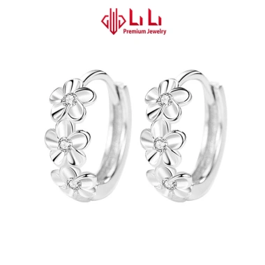 Bông tai bạc nữ LiLi S925 đá CZ cao cấp hình bông hoa 5 cánh – Thiết kế cute, sang trọng, phù hợp mọi trang phục 6