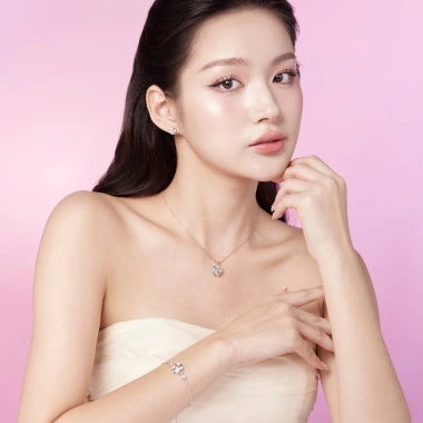 Bông tai bạc nữ mạ vàng hồng 18K & bạch kim LAVESTA LAV096 Holland Loveshine - Giá chỉ 610.000