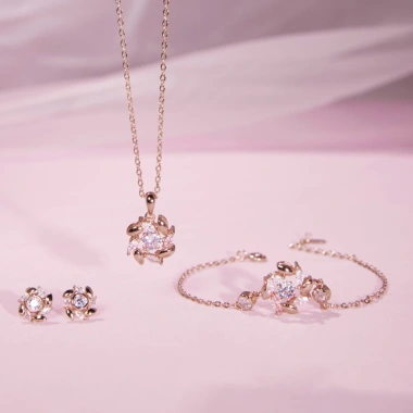 Bông tai bạc nữ mạ vàng hồng 18K & bạch kim LAVESTA LAV096 Holland Loveshine - Giá chỉ 610.000