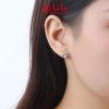 Bông tai bạc nữ S925 LiLi hình cỏ 4 lá may mắn đính đá CZ cao cấp Shelby 5
