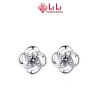 Bông tai bạc nữ S925 LiLi hình cỏ 4 lá may mắn đính đá CZ cao cấp Shelby 6