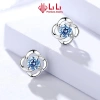 Bông tai bạc nữ S925 LiLi hình cỏ 4 lá may mắn đính đá CZ cao cấp Shelby 7